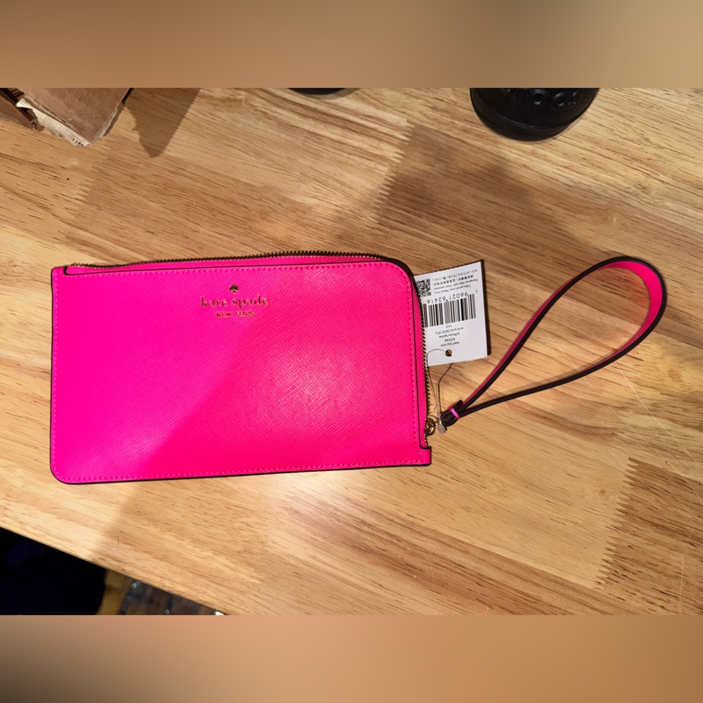 NWT-Kate Spade Neon Pink Wristlet